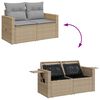 vidaXL Gartensofa-set mit Kissen mit Speicher 13 pcs Beige Poly-Rattan
