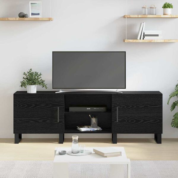 vidaXL TV-Schr&auml;nk Schwarz Eichen-Optik 150 x 30 x 50 cm Holzwerkstoff