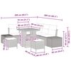vidaXL Gartensofa-set mit Kissen mit Speicher 8 pcs Grau Poly Rattan