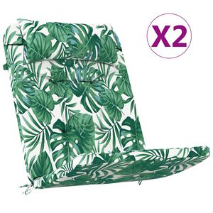 vidaXL Stuhlkissen 2 stk. Oxford-Stoff Blattmuster 58 x 77 x 4,5 cm