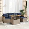 vidaXL 6-tlg. Garten-Sofagarnitur mit Kissen Grau Poly Rattan