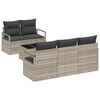 vidaXL Sofa Set mit Kissen 6 pcs Hellgrau und Dunkelgrau Poly-Rattan