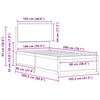 vidaXL Bettgestell mit gepolstertem Kopfteil Dunkelgrau 100 x 200 cm