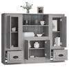 vidaXL Highboards 3 Stk. Grau Sonoma Holzwerkstoff