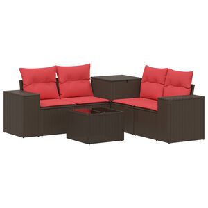 vidaXL Sofa Set 6 stk. Braun und Rot 55 x 55 x 37 cm