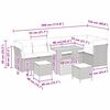 vidaXL Garten-Sofa-Set mit Kissen 9 pcs Beige und Hellgrau