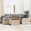 vidaXL Garten-Sofa-Set 7 pcs Beige Poly-Rattan