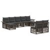 vidaXL Gartensofa-set 9 stk. Grau Poly-Rattan