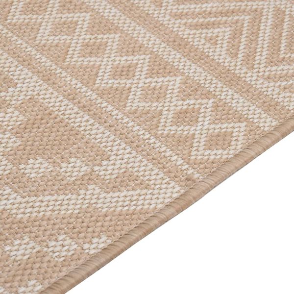 vidaXL Outdoor-Teppich Flachgewebe 100x200 cm Braun Gestreift