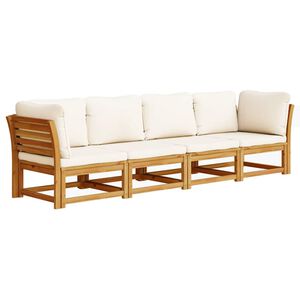 vidaXL 4-tlg. Garten-Lounge-Set mit Kissen Massivholz Akazie