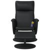 vidaXL Massagesessel mit Fu&szlig;hocker Schwarz Kunstleder