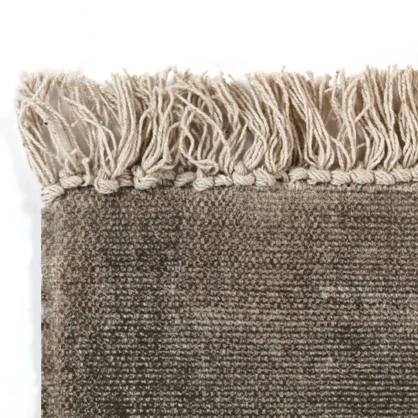 vidaXL Kelim-Teppich Baumwolle 120x180 cm Taupe