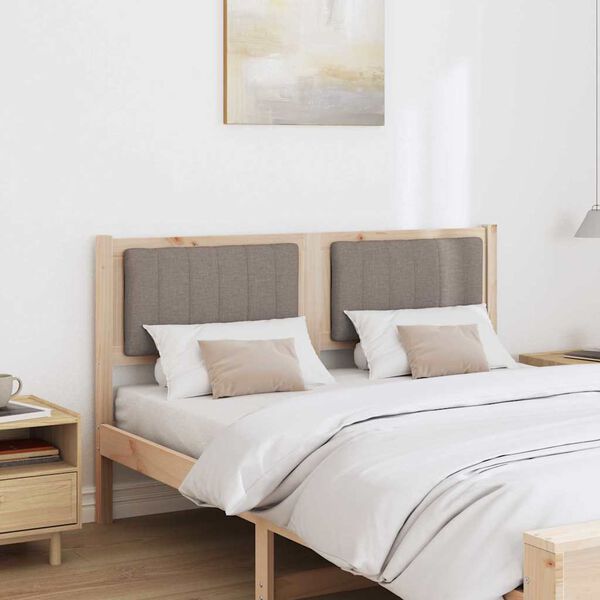 vidaXL Gepolstertes Kopfteil Braun 135 cm Massives Kiefernholz