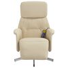 vidaXL Massagesessel mit Fu&szlig;teil Creme Stoff