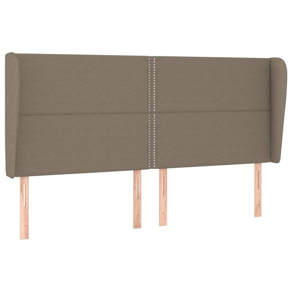 vidaXL Kopfteil mit Ohren Taupe 163x23x118/128 cm Stoff