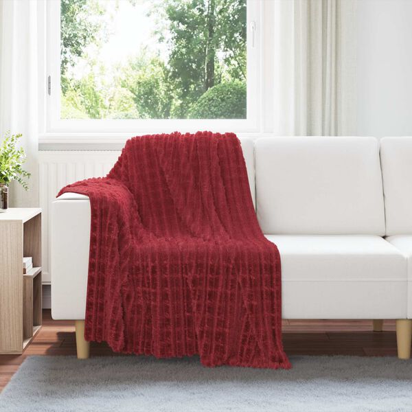 vidaXL &Uuml;berwurfdecke Bordeauxrot 150 x 130 cm Fleece