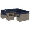 vidaXL Gartensofa-set 9 stk. 8-Sitzanzahl Grau und Marineblau