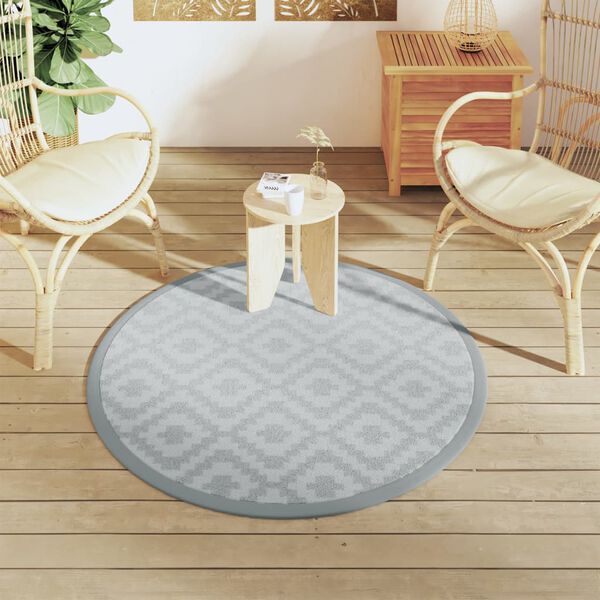 vidaXL Outdoor-Teppich ARAKIL Grau &Oslash;120 cm PP
