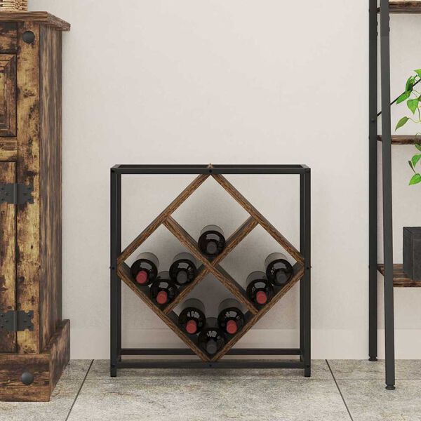 vidaXL Weinregal Ger&auml;ucherte Eiche 51 x 18 x 52,5 cm Holzwerkstoff