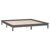 vidaXL Massivholzbett mit LEDs Grau 140x190 cm