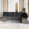 vidaXL Gartensofa-set mit Kissen 8 pcs Grau Poly-Rattan