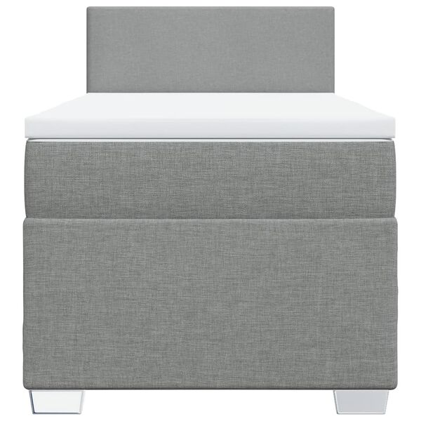 vidaXL Boxspringbett mit Matratze Hellgrau 90x190 cm Stoff