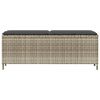 vidaXL Gartenbank mit Kissen Hellgrau 110x30x40,5 cm Poly Rattan