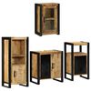 vidaXL Badezimmerm&ouml;bel-Set mit Regal 4 pcs Braun Massives Mangoholz