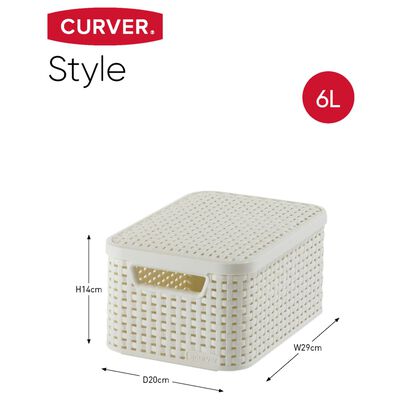 Curver Style Aufbewahrungskorb mit Deckel 3 Stk. Weiß 240652