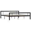 vidaXL Bettgestell Schwarz und Wei&szlig; Metall 180&times;200 cm