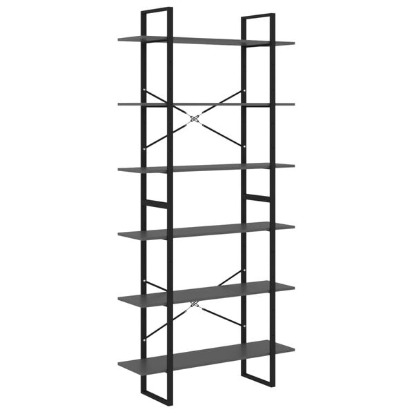 vidaXL Hochschrank Grau 100x30x210 cm Holzwerkstoff