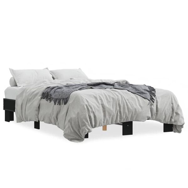 vidaXL Bettgestell Schwarz 120x200 cm Holzwerkstoff und Metall
