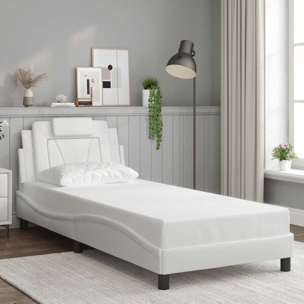 vidaXL Bettgestell "Viana" ohne Matratze Wei&szlig; 90x190 cm Kunstleder