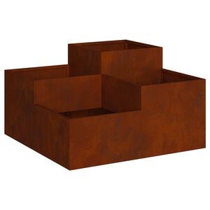 vidaXL Gartenblumentopf Rostig 100 x 100 x 48 cm Wetterfeststahl