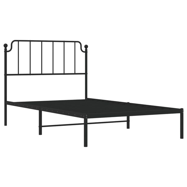 vidaXL Bettgestell mit Kopfteil Metall Schwarz 107x203 cm