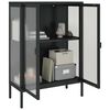 vidaXL Sideboard Schwarz 75x35x105 cm Glas und Stahl