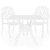 vidaXL 3-tlg. Bistro-Set Aluminiumguss Wei&szlig;