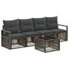 vidaXL Gartensofa-set 5 pcs Grau Poly-Rattan