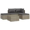 vidaXL 5-tlg. Garten-Lounge-Set mit Kissen Grau Poly Rattan