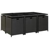 vidaXL 11-tlg. Garten-Essgruppe mit Auflagen Poly Rattan Schwarz