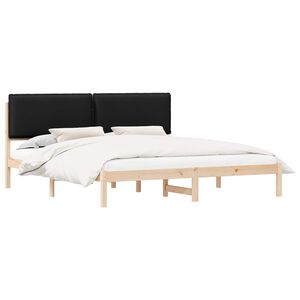 vidaXL Bettgestell mit gepolstertem Kopfteil Schwarz 200 x 200 cm