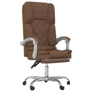vidaXL B&uuml;rostuhl mit Massagefunktion Braun Stoff