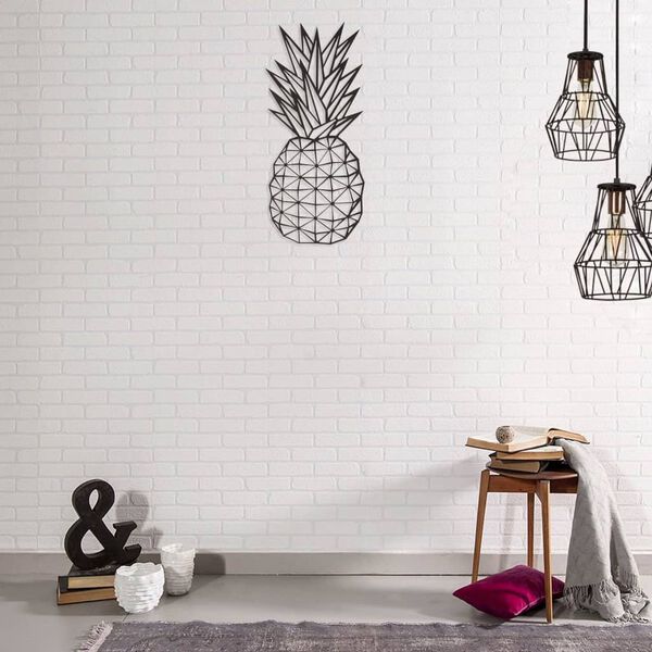 Homemania Wanddekoration Ananas 22x55 cm Stahl Schwarz