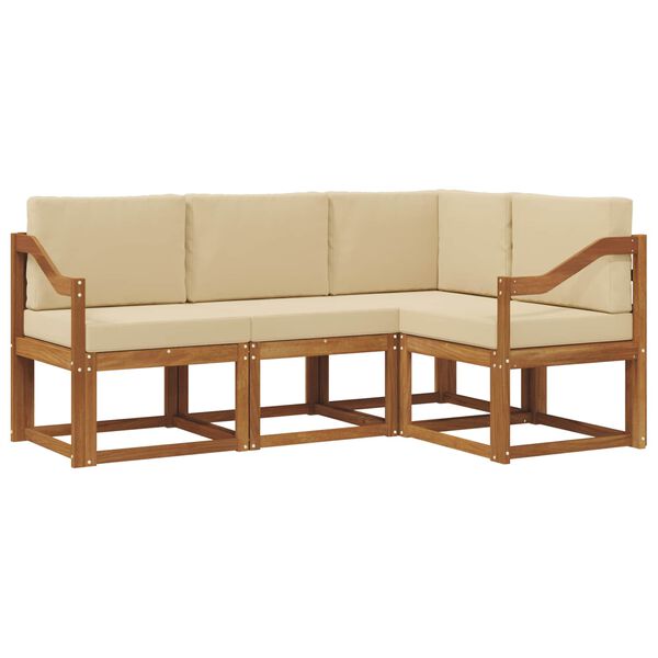 vidaXL Outdoor-Sofagarnitur mit Kissen 4 pcs Natur und Beige