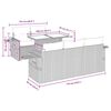 vidaXL 6-tlg. Garten-Sofagarnitur mit Kissen Grau Poly Rattan