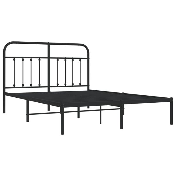 vidaXL Bettgestell mit Kopfteil Metall Schwarz 140x200 cm