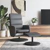 vidaXL Relaxsessel mit Fu&szlig;hocker Grau Kunstleder
