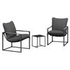 vidaXL Gartensofa-set 3 pcs Schwarz und Anthrazit Stahl