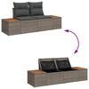 vidaXL Gartensofa Grau 184 x 62 x 85cm Poly-Rattan