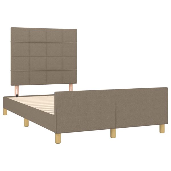 vidaXL Bettgestell ohne Matratze Taupe 120x200 cm Stoff